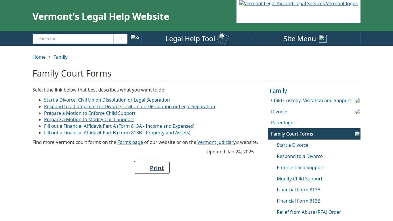 Family Court Forms VTLawHelp.org